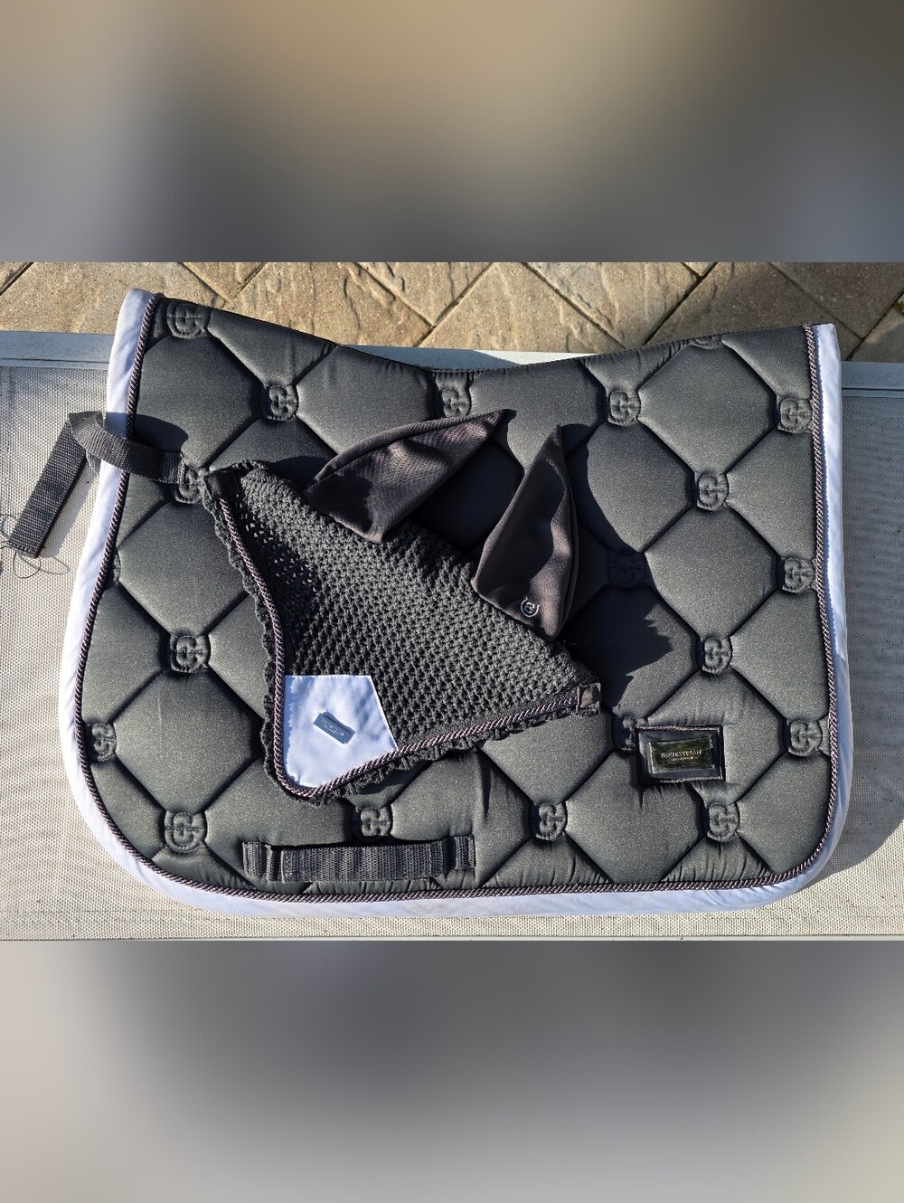 Silver Cloud ES Quilted Jump Saddle Pad With Bonnet- FULL EUC